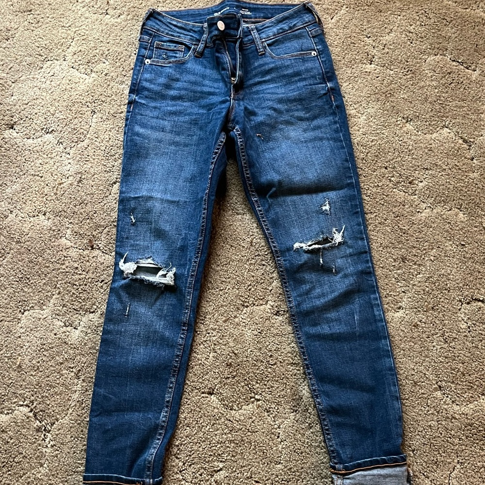 Old Navy Blue Skinny Distressed Jeans